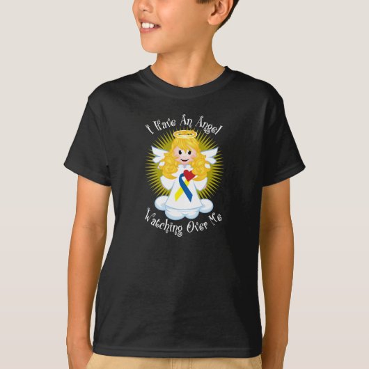 私にダウン症を見る天使 Tシャツ (正面)