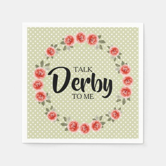 私にダービーのことを話して ローズ オブ ライム ポルカドット ナプキン スタンダードカクテルナプキン (正面)