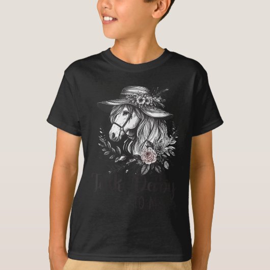 私にダービーを話すフローラ競馬おもしろい馬 Tシャツ (正面)