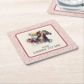 私にダービーを話すレースホースレッド スクエアペーパーコースター (アングル)