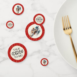 私にダービーを話す競走馬とジョキーズレッド コンフェッティ