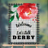 私にダービーを話す赤いローズオンジンガム歓迎 アクリルサイン (ニュートラル)