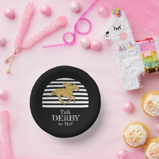 私にダービーを話す金ゴールド競走馬と騎手 ペーパーボウル (パーティー)