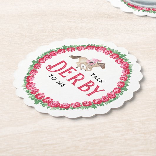 私にダービーを話す | ホースレースダービーブライダルシャワー ペーパーコースター (アングル)