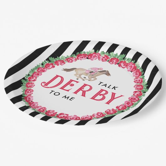 私にダービーを話す | ホースレースダービーブライダルシャワー ペーパープレート (アングル)