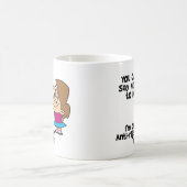 私にノーと言うことはできない – 漫画の女の子と コーヒーマグカップ (中央)
