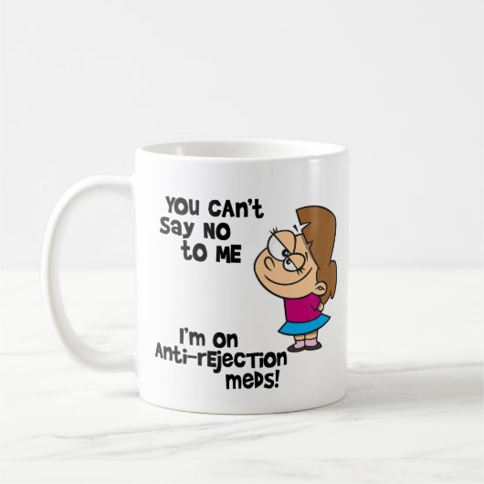 私にノーと言うことはできない – 漫画の女の子と コーヒーマグカップ (左)