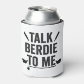 私にバーディを話すゴルファーおもしろいパパゴルフのスポーツ 缶クーラー (缶正面)
