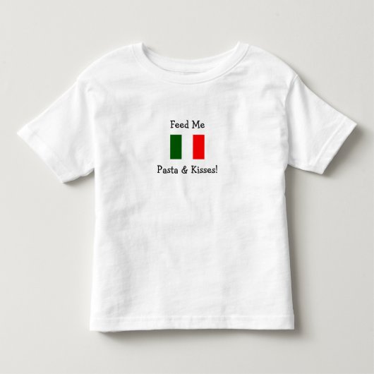 私にパスタ及びキスを食べ物を与えて下さい! トドラーTシャツ (正面)