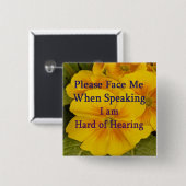 私にヒアリングの懸命のためのボタン直面して下さい 缶バッジ (正面&裏面)