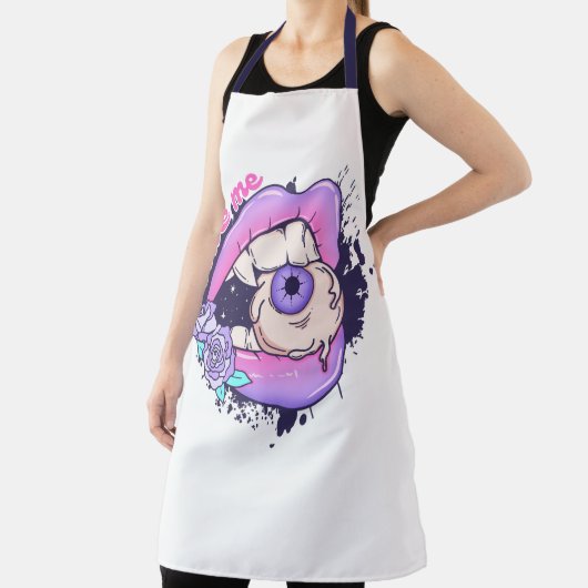 私にピンクのハロウィーンの唇をかむ エプロン (インサイチュ)