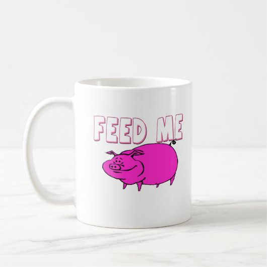 私にブタを食べ物を与えて下さい コーヒーマグカップ (左)