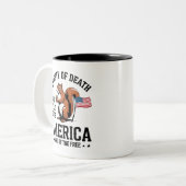 私にリス・リバティ・ジャスティスを踏み付けるな ツートーンマグカップ (正面左)