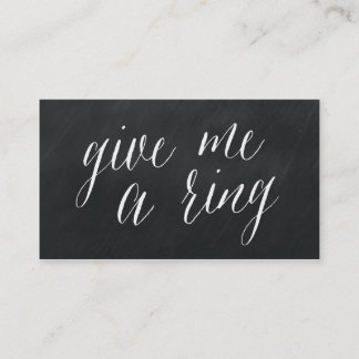 私にリングをモダンな黒板の名刺与えて下さい 名刺