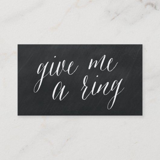 私にリングをモダンな黒板の名刺与えて下さい 名刺 (正面)