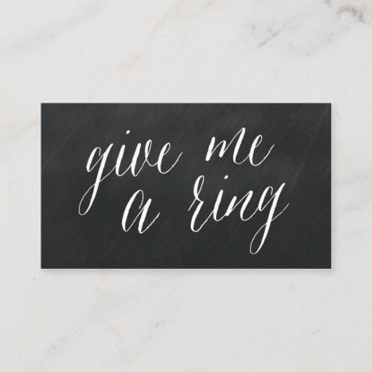 私にリングをモダンな黒板の名刺与えて下さい 名刺 (正面)