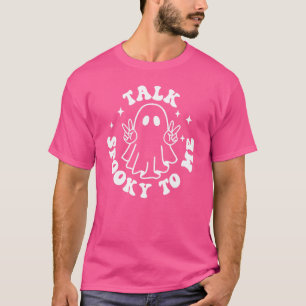 私に不気味なことを話して オバケ ハロウィン グルーヴィー Tシャツ