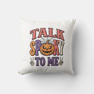 私に不気味なことを話して ハロウィーン ヴィンテージTシャツ デザイン_1 クッション