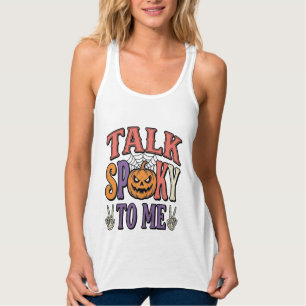 私に不気味なことを話して ハロウィーン ヴィンテージTシャツ デザイン_1 タンクトップ