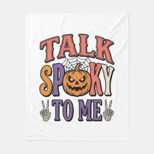 私に不気味なことを話して ハロウィーン ヴィンテージTシャツ デザイン_1 フリースブランケット