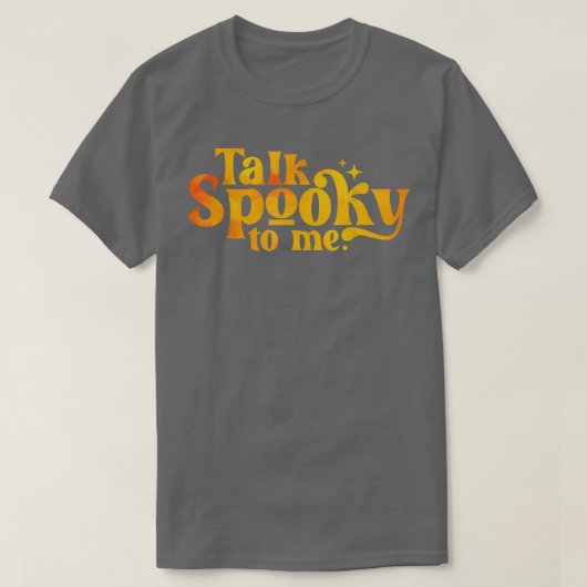 私に不気味な話をしてよ ハロウィン Tシャツ (デザイン正面)