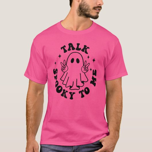 私に不気味話すビブ不気味ス幽霊Groovy Hallo Tシャツ (正面)