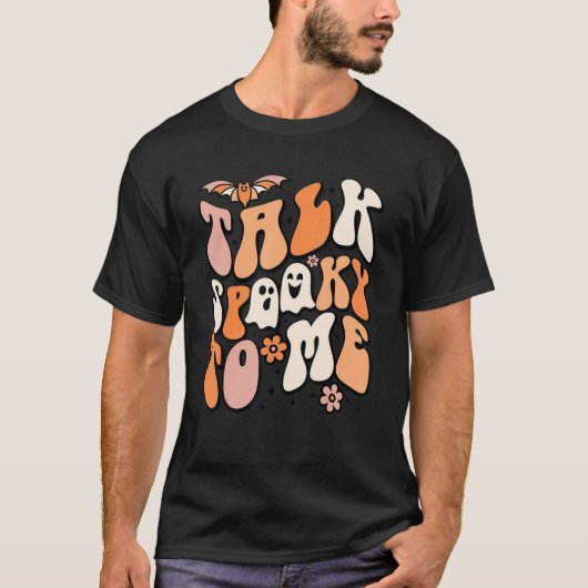 私に不気味話すビブ不気味ス幽霊Groovy Hallo Tシャツ (正面)