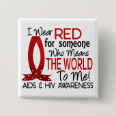 私に世界をエイズ意味します 缶バッジ (正面)