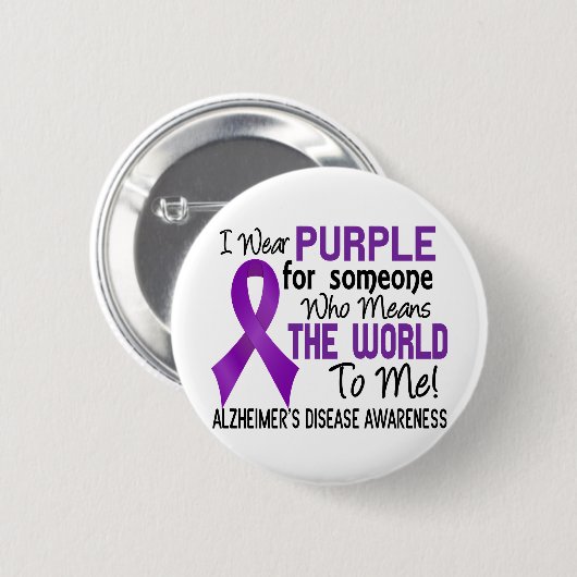 私に世界を2人のアルツハイマー病意味します 缶バッジ (正面&裏面)