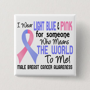 私に世界を2人の男性の乳癌意味します 缶バッジ