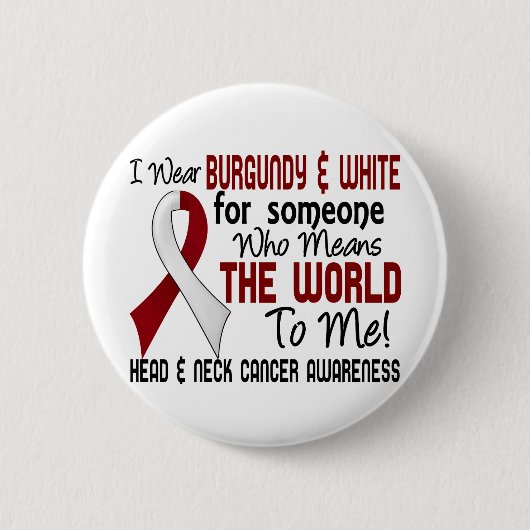 私に世界を2頭頸部癌意味します 缶バッジ (正面)