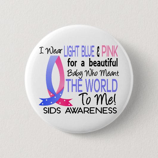 私に世界をSIDS意味しました 缶バッジ (正面)