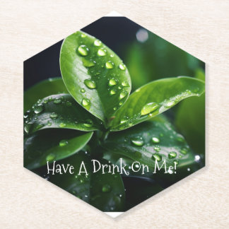 私に乾杯 グリーンリーフコースター ペーパーコースター