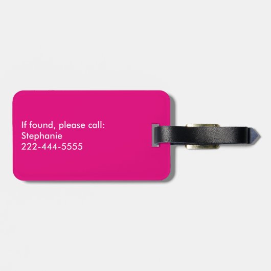 私に会える？ピンクおもしろい ラゲッジタグ (裏面横)