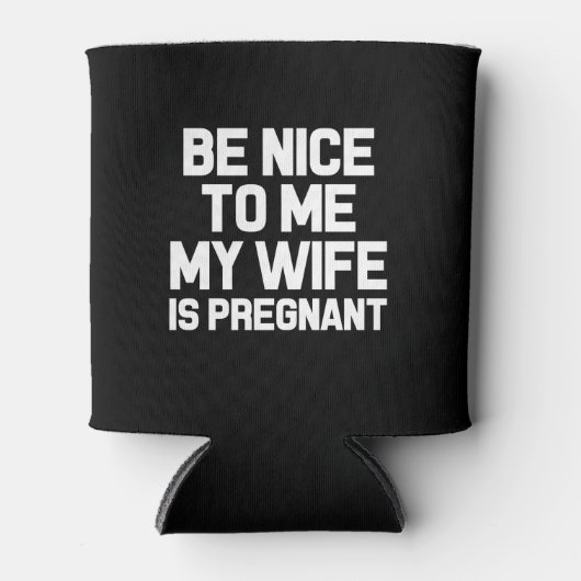 私に優しく私の妻は妊娠おもしろいパパ 缶クーラー (正面)