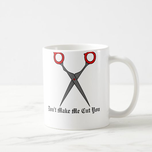 私に切らせます(赤い毛の切断のはさみ) コーヒーマグカップ (右)