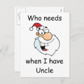 私に叔父さんがいる時だれがサンタクロースを必要とするか シーズンポストカード (正面/裏面)