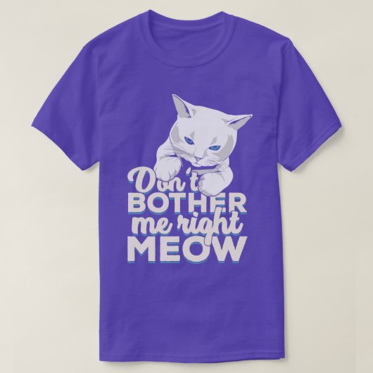 私に右meow猫オーナーギフトを気にしない tシャツ (デザイン正面)