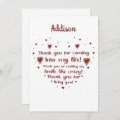 私に名刺を作ってくれてありがとうスマイル 招待状 (正面/裏面)