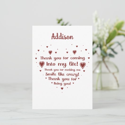 私に名刺を作ってくれてありがとうスマイル 招待状 (スタンド正面)