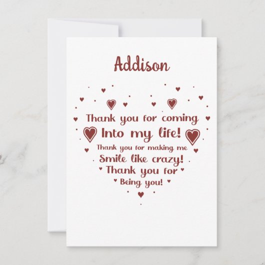 私に名刺を作ってくれてありがとうスマイル 招待状 (正面)