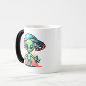 私に向かって光る |エイリアンとUFO モーフィングマグカップ (正面左)