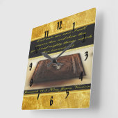 私に呼べば、私はtheeのジェレミアの33:3に答えます スクエア壁時計 (傾斜)