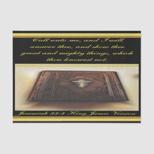 私に呼べば、私はtheeのジェレミアの33:3に答えます 薄葉紙 (正面)