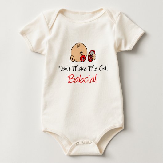 私に呼出しBabciaをしないで下さい ベビーボディスーツ (正面)