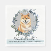 私に奢って！柴犬　ペット　ウェディング スタンダードランチョンナプキン (正面)