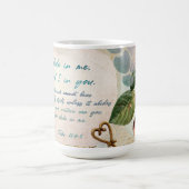 私に実りある信仰のアートジャーナルを遵守 コーヒーマグカップ (中央)