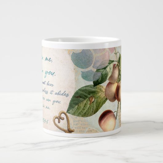 私に実りある信仰のアートジャーナルを遵守 ジャンボコーヒーマグカップ (正面)