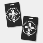 私に対して形成された武器は、信仰を得るものではない バッジ (表裏)