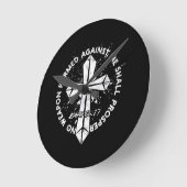 私に対して形成された武器は、信仰を得るものではない ラウンド壁時計 (傾斜)